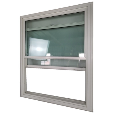 Ventana fija doble suspendida de PVC reflectante en material Upvc de vinilo negro con estilo de swing abierto
