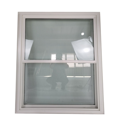 Ventana fija doble suspendida de PVC reflectante en material Upvc de vinilo negro con estilo de swing abierto